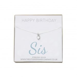 Sterling Silver Quote Necklace - 'Happy Birthday Sis'