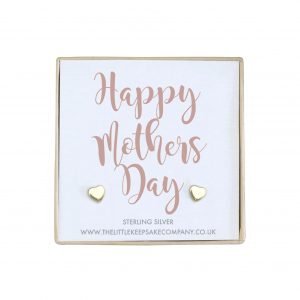 Yellow Gold Vermeil Quote Earrings - 'Happy Mothers Day'