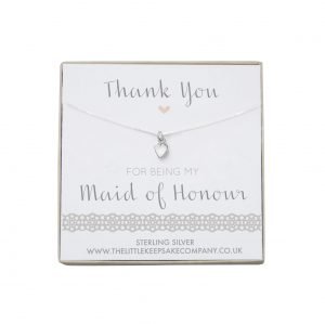 Sterling Silver Heart Necklace - ‘Thank You For Being My Maid Of Honour’