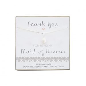 Sterling Silver & Pearl Necklace - ‘Thank You For Being My Maid Of Honour’