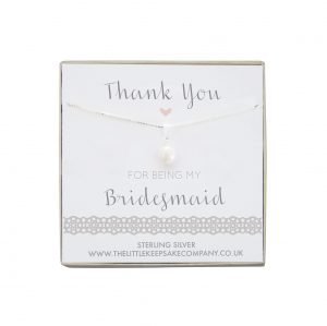 Sterling Silver & Pearl Necklace - ‘Thank You For Being My Bridesmaid’