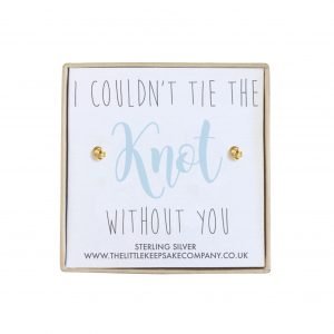 Yellow Gold Vermeil Wedding Earrings - 'I Couldn't Tie The Knot Without You'