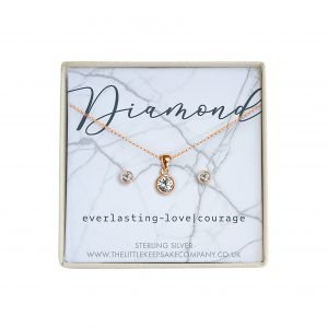 Rose Gold Vermeil April Birthstone Gift Set - Diamond