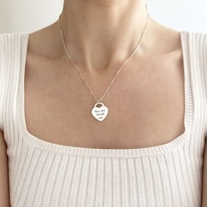 Sterling Silver Engraved Heart Necklace