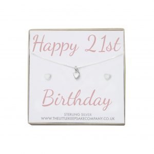 Sterling Silver Quote Gift Set – ‘Happy 21st Birthday’