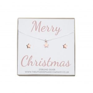 Sterling Silver & Rose Gold Vermeil Quote Gift Set – ‘Merry Christmas’