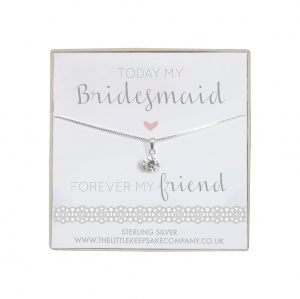 Sterling Silver & CZ Necklace – Today A Bridesmaid, Forever A Friend