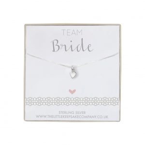 Sterling Silver Heart Necklace – Team Bride