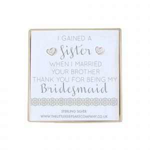 Sterling Silver & Pavé CZ Wedding Earrings – ‘I Gained A Sister When I Married Your Brother’